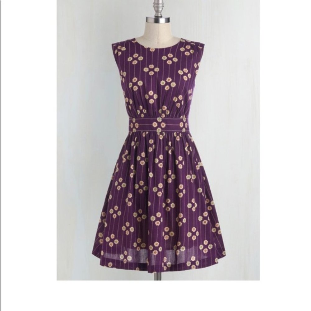 Emily and Fin Purple Floral Print Dress